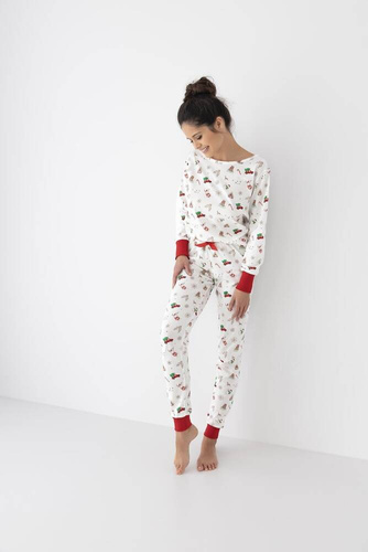 Dámské pyžamo Samantha Sensis -ecru