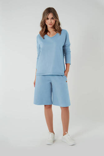 Madri 1/2 culottes dámské šortky Italian Fashion - modré