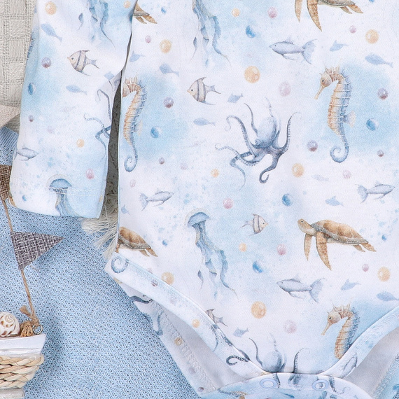 ABN-5445 Body z organické bavlny Sea Of Joy od Nini - organická bavlna, dlouhý rukáv