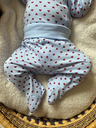 Kojenecké polodupačky Love Eevi modré se srdíčky 100% bavlna