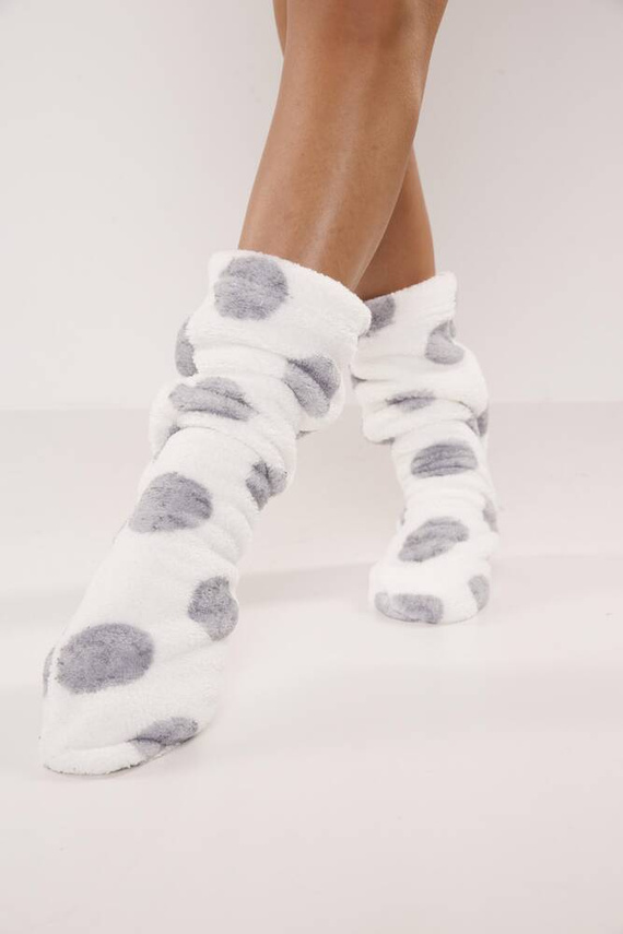 553/554 Wellsoft Smooth ponožky na spaní De Lafense - ecru velké kruhy