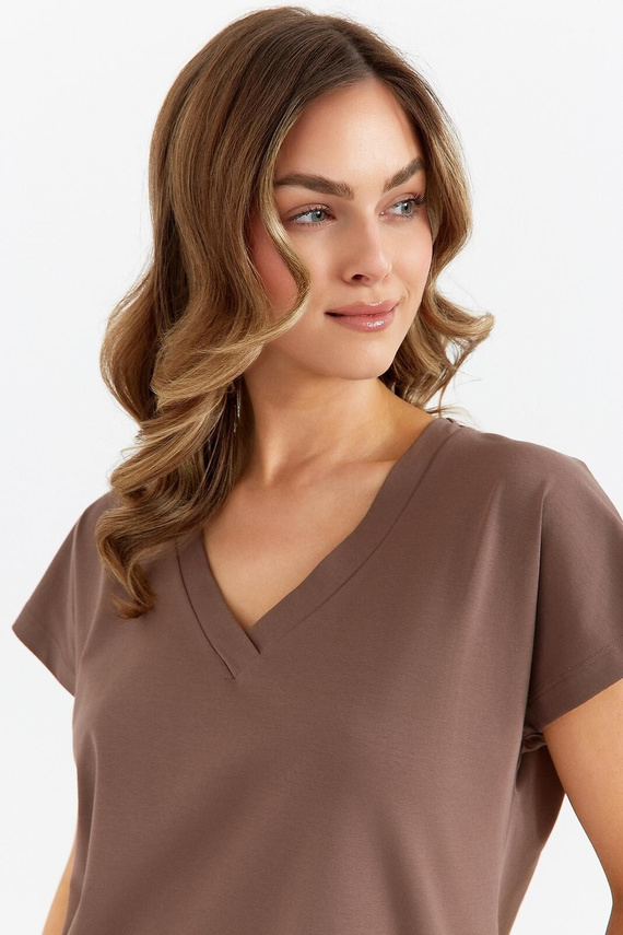 485 Cana dámské pyžamo čokoládové - bavlna, dvoudílné, elegantní