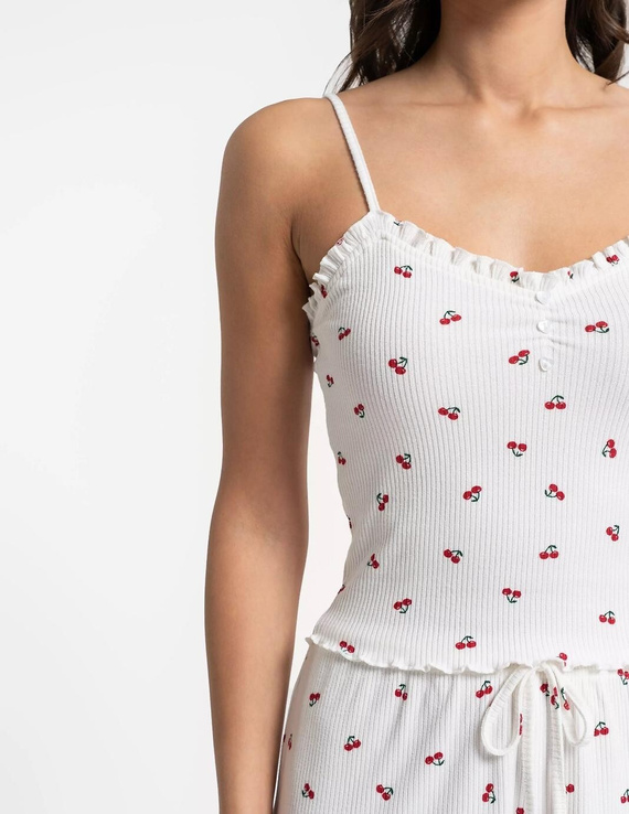 Moraj PDD3100-002 dámské letní pyžamo ecru třešně