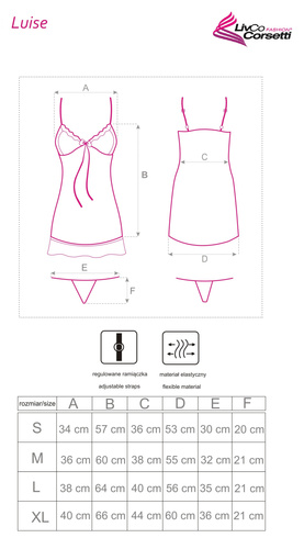 Dámská košilka Luise Black - smyslná, růžová | LivCo Corsetti Fashion