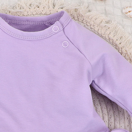 ABN-5487 Dětské šaty Underwater World Nini - organická bavlna, fialové, dlouhý rukáv