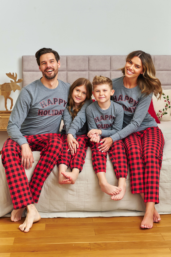 7344 Pánské tmavě šedé pyžamo Doctor Nap - 100% bavlna