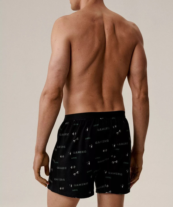 Pánské boxerky 2MBX-084/25 Atlantic - bavlna, 2 balení, pohodlný střih - khaki černá