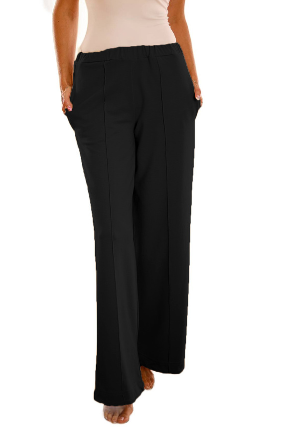 Flint - dámské bavlněné kalhoty volného střihu, 95% bavlna 5% elastan | Polská značka Mirale - černá