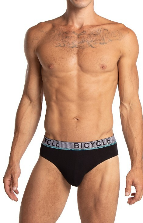 M-1063 Pánské slipy Lama černá-mátová - bavlna, široká guma 2-pack