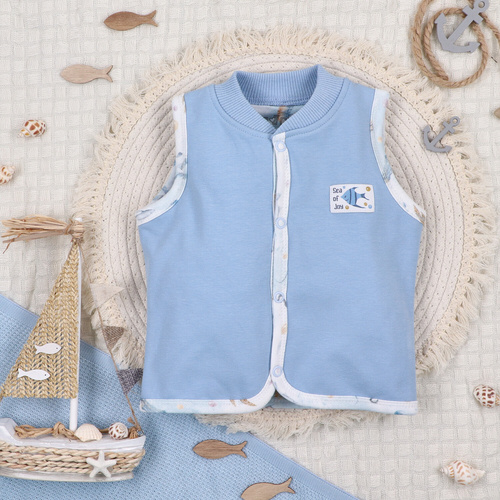ABN-5458 Sea Of Joy Nini vesta - organická bavlna, pohodlné zapínání