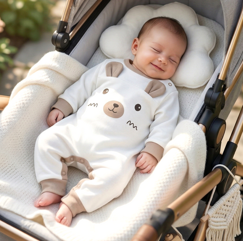 ABN-5509 Sky Journey Nini dětské pyžamo bez nožiček | Organická bavlna, zapínání na patentky