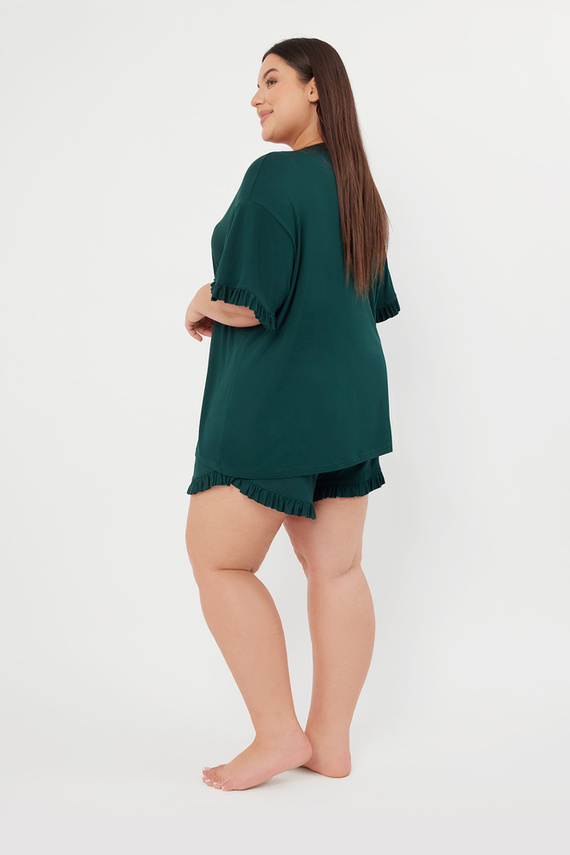 Styl Dámské pyžamo s krátkým rukávem, šortky Italian Fashion - zelené