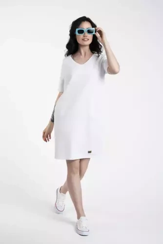 Karina Dámská tunika s krátkým rukávem Italian Fashion - bílá