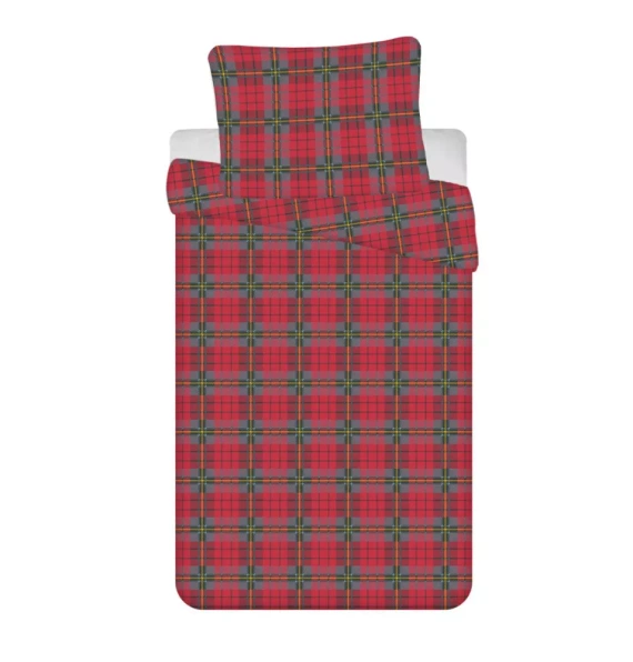 Vánoční povlečení od Jerry Fabrics - červená kostka, 100% bavlna