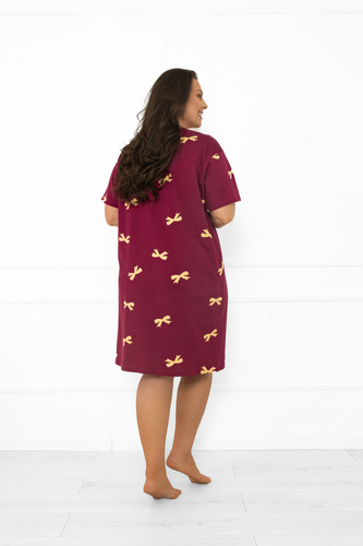 Kwadro Dámská noční košile Italian Fashion - bavlněná, s krátkým rukávem, s mašlemi