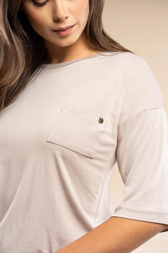 Dámské pyžamo MK34 Only You beige Belle Reverie - viskóza, krátký rukáv, lehké a smyslné