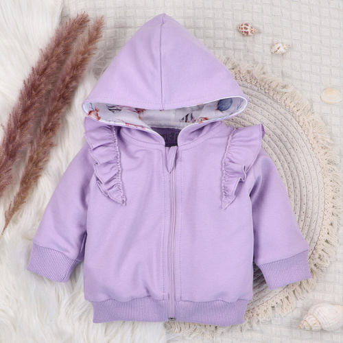 ABN-5488 Underwater World Nine mikina z organické bavlny, fialová, zip, kapuce