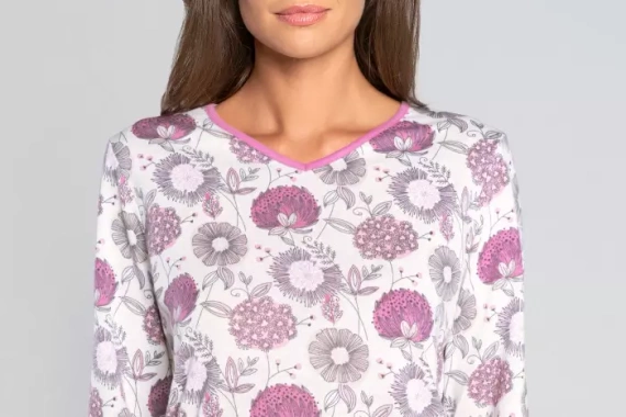 Dámské pyžamo s dlouhým rukávem, kalhoty Lobelia Italian Fashion -