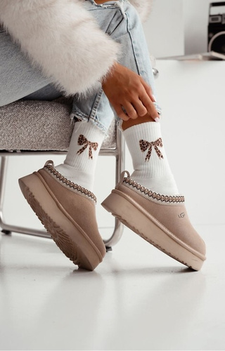 0118-014 Dámské froté ponožky Milena ecru - bavlněné, s mašlí, hřejivé