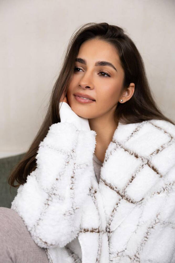 Sensis Delphine Cardigan - bíle pruhovaný