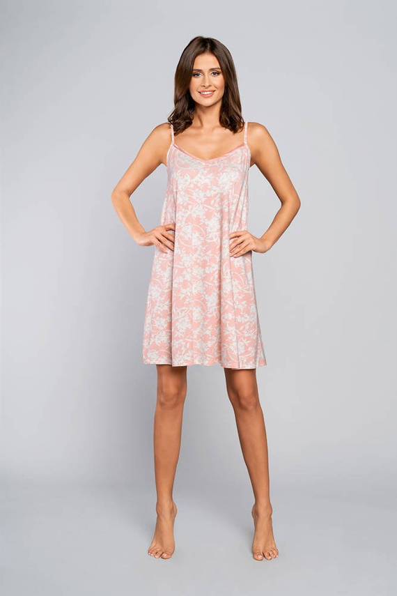 Noční košile Breeze, úzká ramínka Italian Fashion - lososová