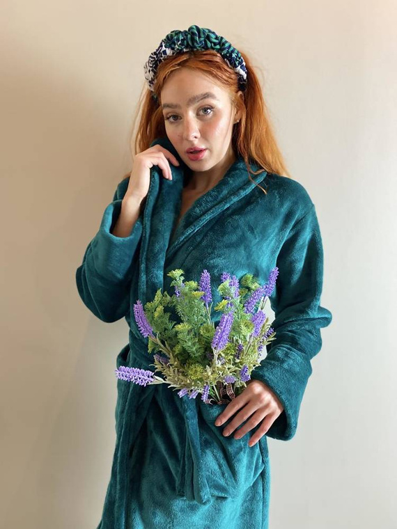 628 Abigail Dlouhý dámský župan Forex - zelený