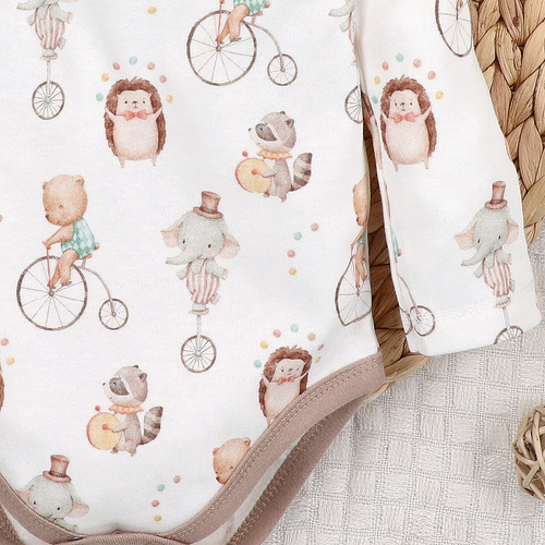 ABN-5583 Dětské body Circus Baby od Nini - 100% organická bavlna, jemné na pokožce, polská výroba