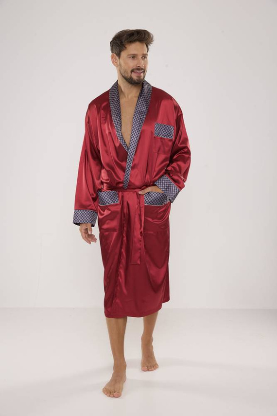 940 Forex pánský saténový župan - bordó