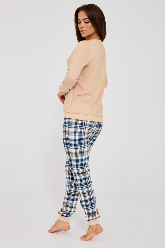 671/425 Dámské pyžamo Cornette Bears | Bavlna, potisk medvídků, kostkované kalhoty