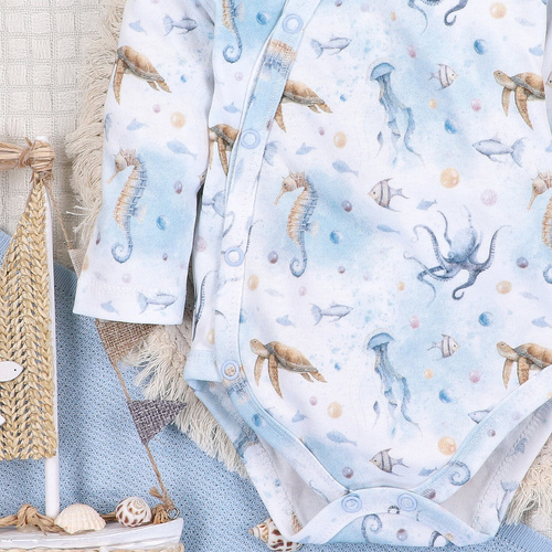 ABN-5441 Sea Of Joy Nini obálkové body modré - organická bavlna, pro děti