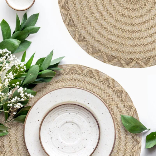 Podložka na stůl Eurofirany elegantní podložka pod talíře glamour Gwen natural