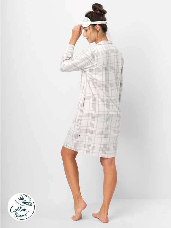 Dámská košile Key LND 401 světle růžová - bavlněný flanel, dlouhý rukáv, knoflíky