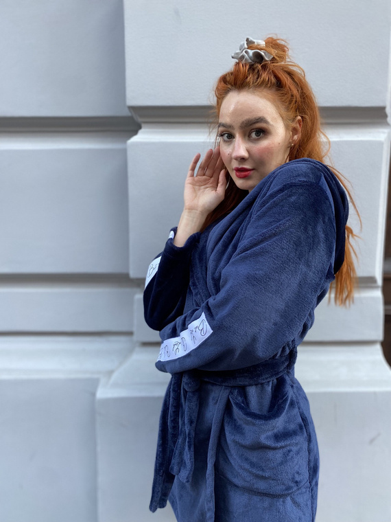 626 Abigail Dámský krátký župan Forex - tmavě modrý