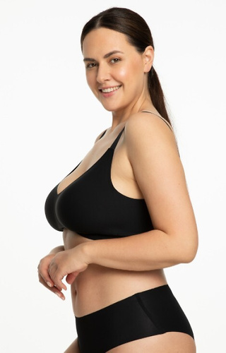 Jelly Bra Comfort Julimex black beige - podprsenka bez kostic pro velká prsa