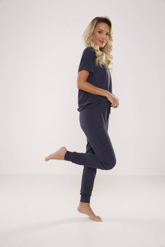 524 Paula Dámské pyžamo De Lafense - tmavě modré