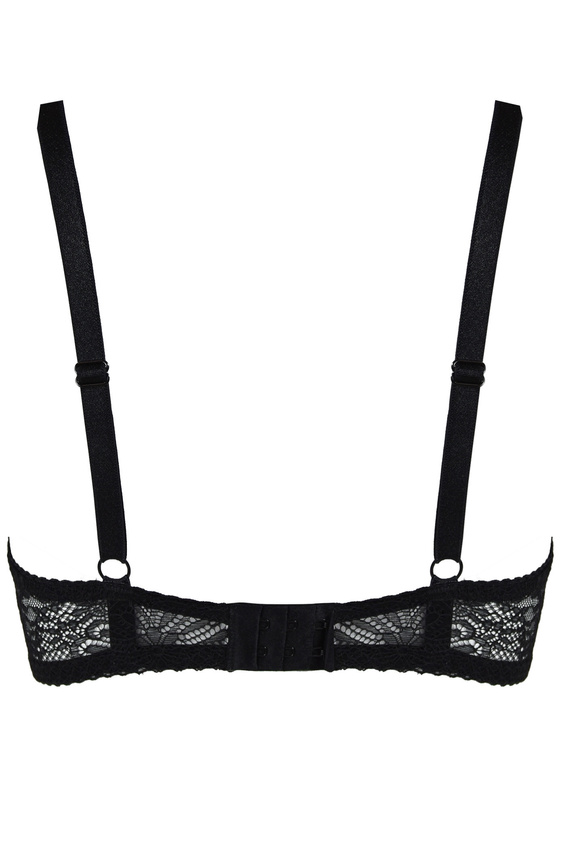 19237 Fancy Mediolano Bralette Black - Krajková nepodšitá podprsenka