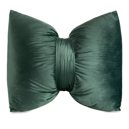 Eurofirany Vánoční polštář zelený tmavý 45x55 - sametová mašle