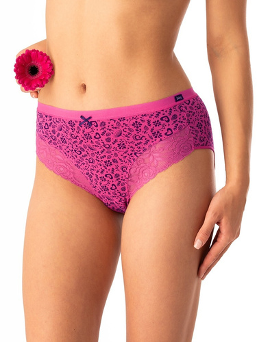 Dámské kalhotky Key LPC 760 růžové tmavě modré - bavlněné, pohodlné, sada 2 kusů