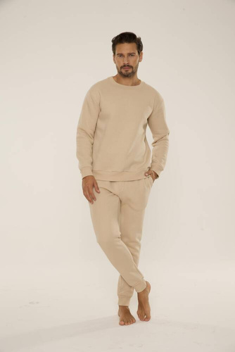 813 Indigo Pánská tepláková souprava De Lafense - písková