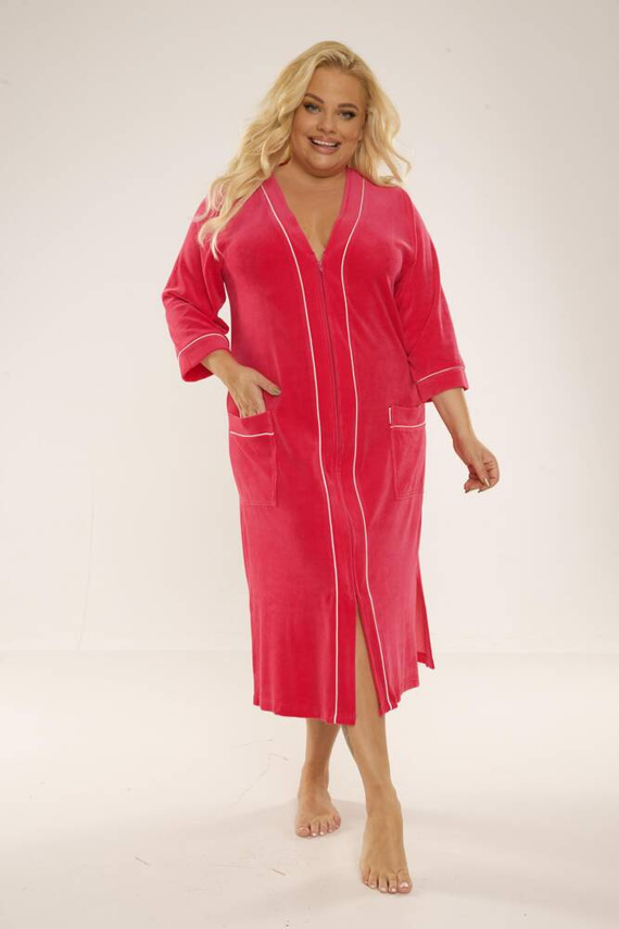 974 / 352 Dámský župan Velour Forex - malinový