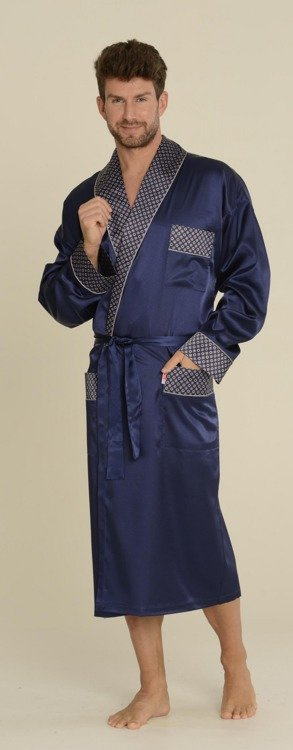 940 Forex pánský saténový župan - tmavě modrý