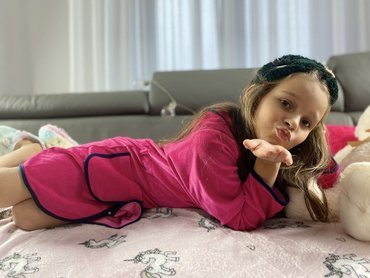 374 / 375 Desiree Dětský župan - malinový