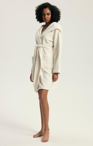 43599 Darlan Dámský župan s kapucí Henderson cream - měkký, lehký, pod kolena