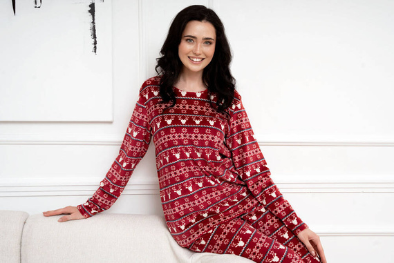 Island Fleece dámská souprava Italian Fashion - vínový potisk