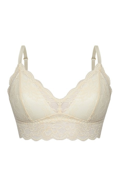 Kaja 02 Měkká podprsenka s kosticí Mefemi sand - krajková, měkká, pohodlná, s ozdobnou mašlí