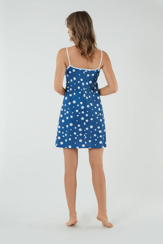 Noční košile Ojos s úzkými ramínky Italian Fashion - modrý potisk