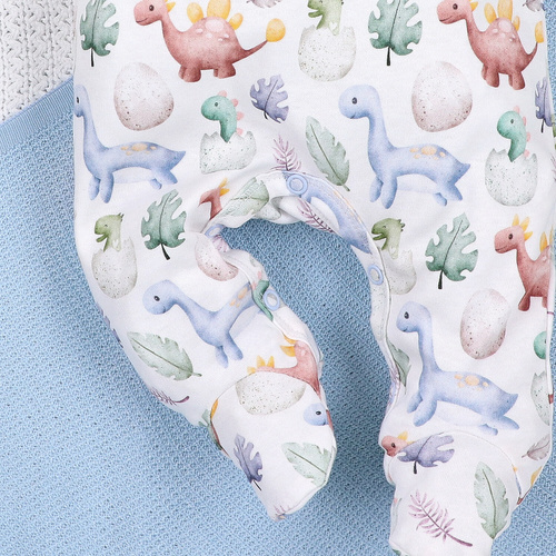 ABN-5569 Dino Explorer Nini spacák - organická bavlna, pohodlné zapínání