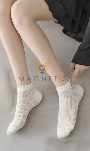 Dámské bavlněné ťapky Magnetis CC-251102 ecru s jemným vzorem