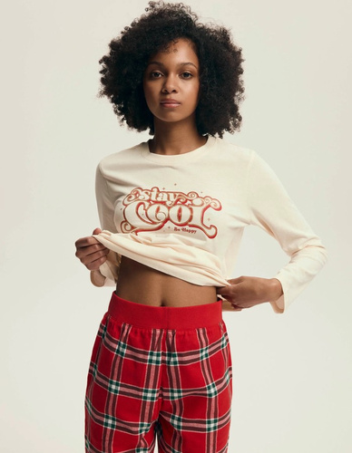 43717 Dalisa Henderson dámské pyžamo - teplý flanel, dlouhý rukáv, vánoční kostka