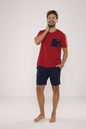 646 Kevin Pánské pyžamo De Lafense - bordó